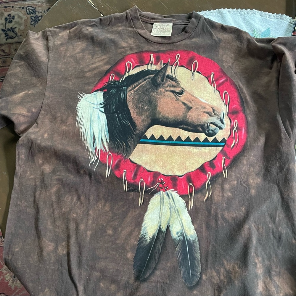 Vintage Dead Stock The Mountain Horse on Tie Dye. 2000 Nancy Wood Taber. XXL - Picture 5 of 16